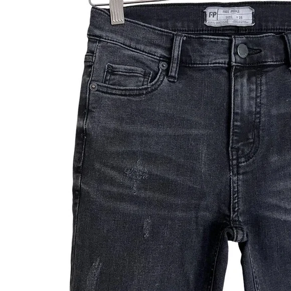 Free People High Rise Distressed Skinny Jeans Size 25 - Picture 5 of 16